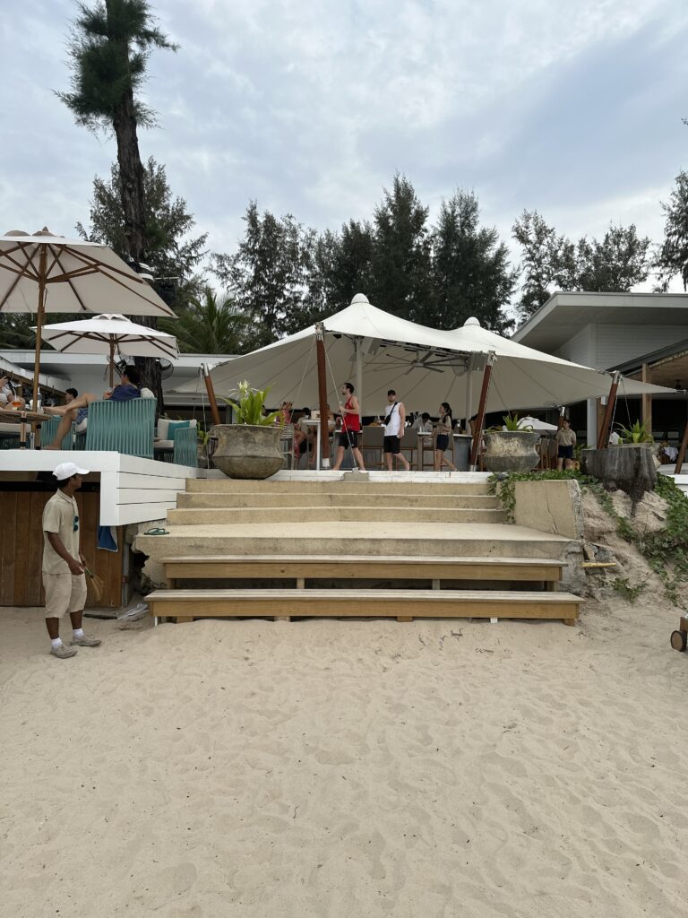 This image is of the beach cabana's prepared by Catch Beach Club Phuket | Followfauzia.com