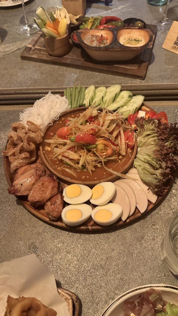 This image is of Somtum platter prepared by the Lazy Coconut  in Phuket. | www.followfauzia.com